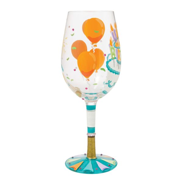 Birthday Slice Wine Glass Hot on Sale