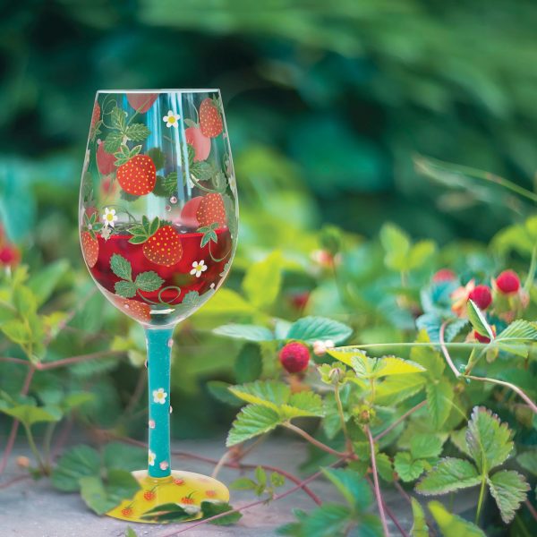 Strawberry Patch Wine Glass For Sale