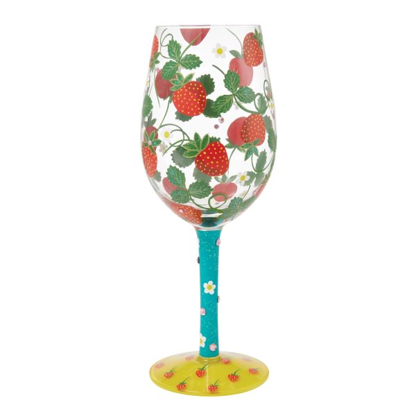 Strawberry Patch Wine Glass For Sale