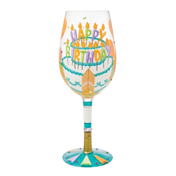 Birthday Slice Wine Glass Hot on Sale