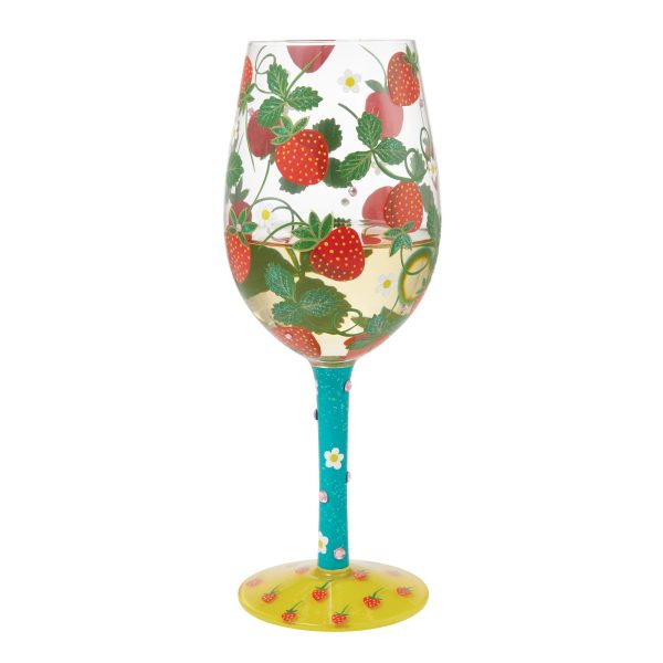 Strawberry Patch Wine Glass For Sale