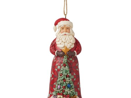 Santa with Tree in Skirt Orn on Sale