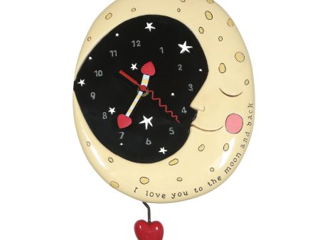 Moon and Back Wall Clock For Cheap