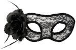 Venezianische Maske mit Blume schwarz Hot on Sale